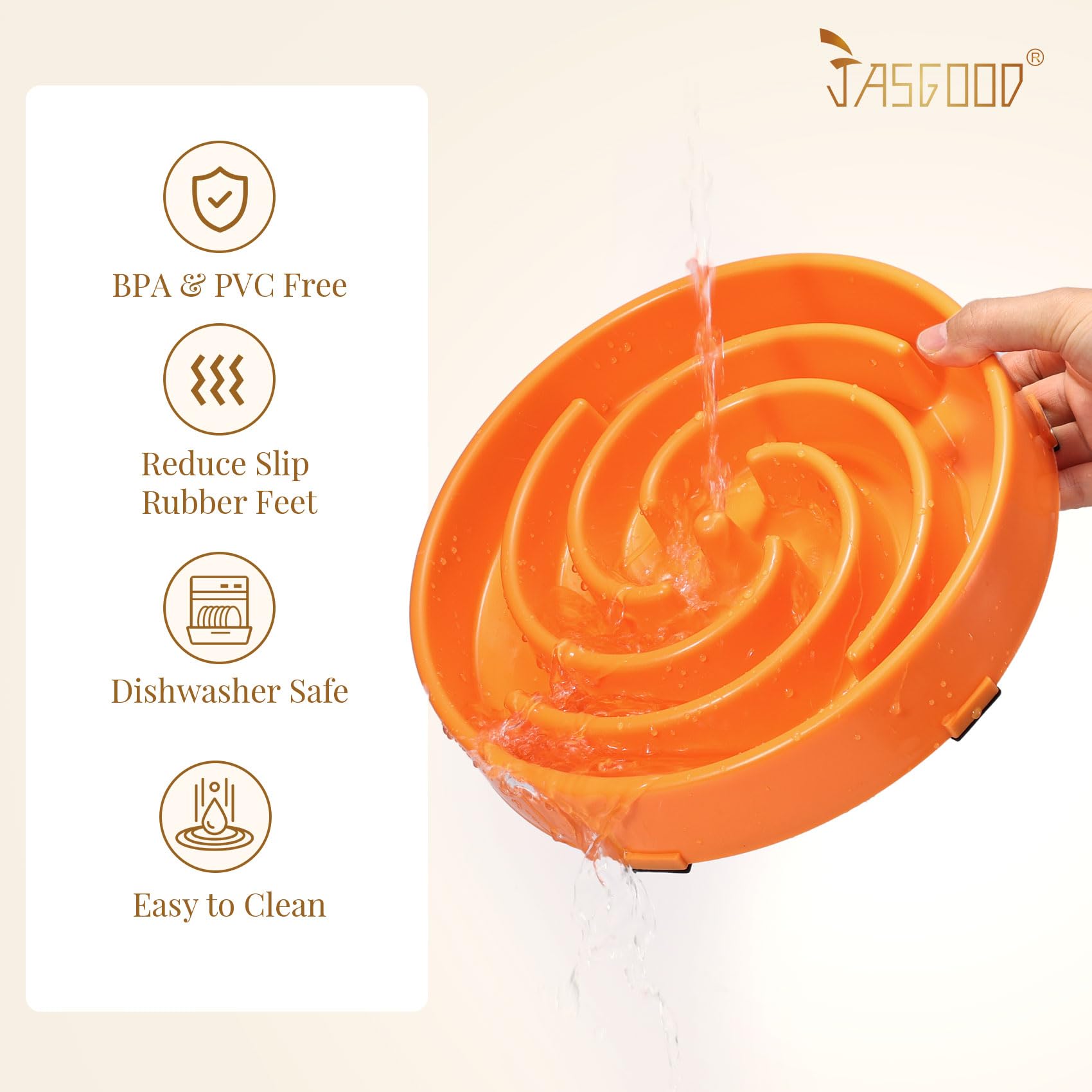 JASGOOD bowl measures 24cm in diameter for medium and large dogs.