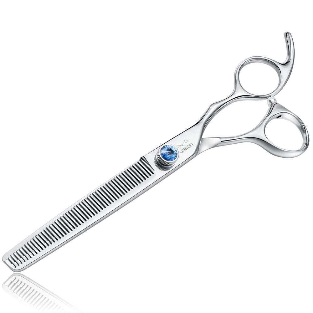 JASON 7in thinning scissor blade close for precise blending around faces