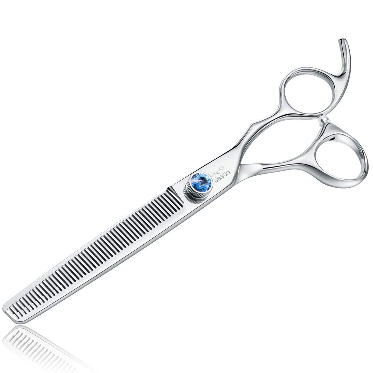 JASON 7in thinning scissor blade close for precise blending around faces