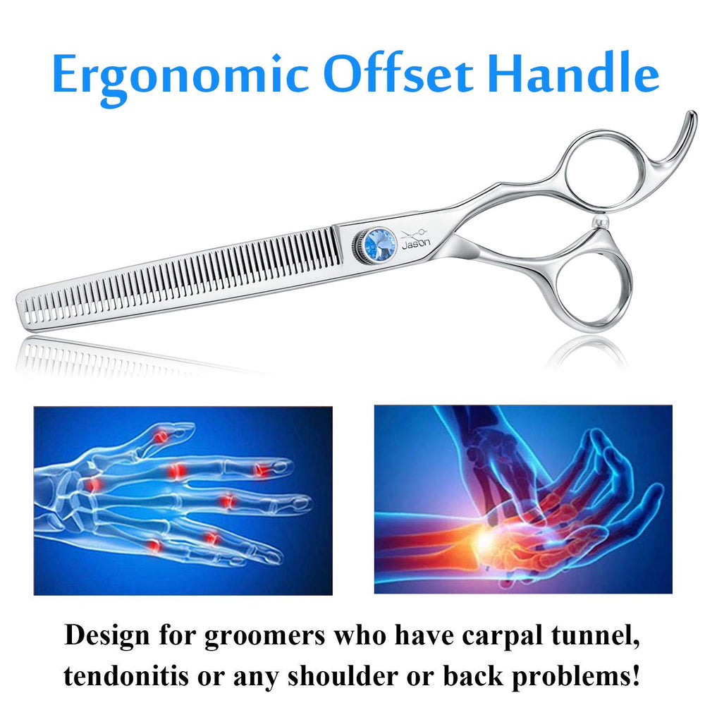 JASON blue crystal dial ensures quiet adjustable tension for steady scissoring