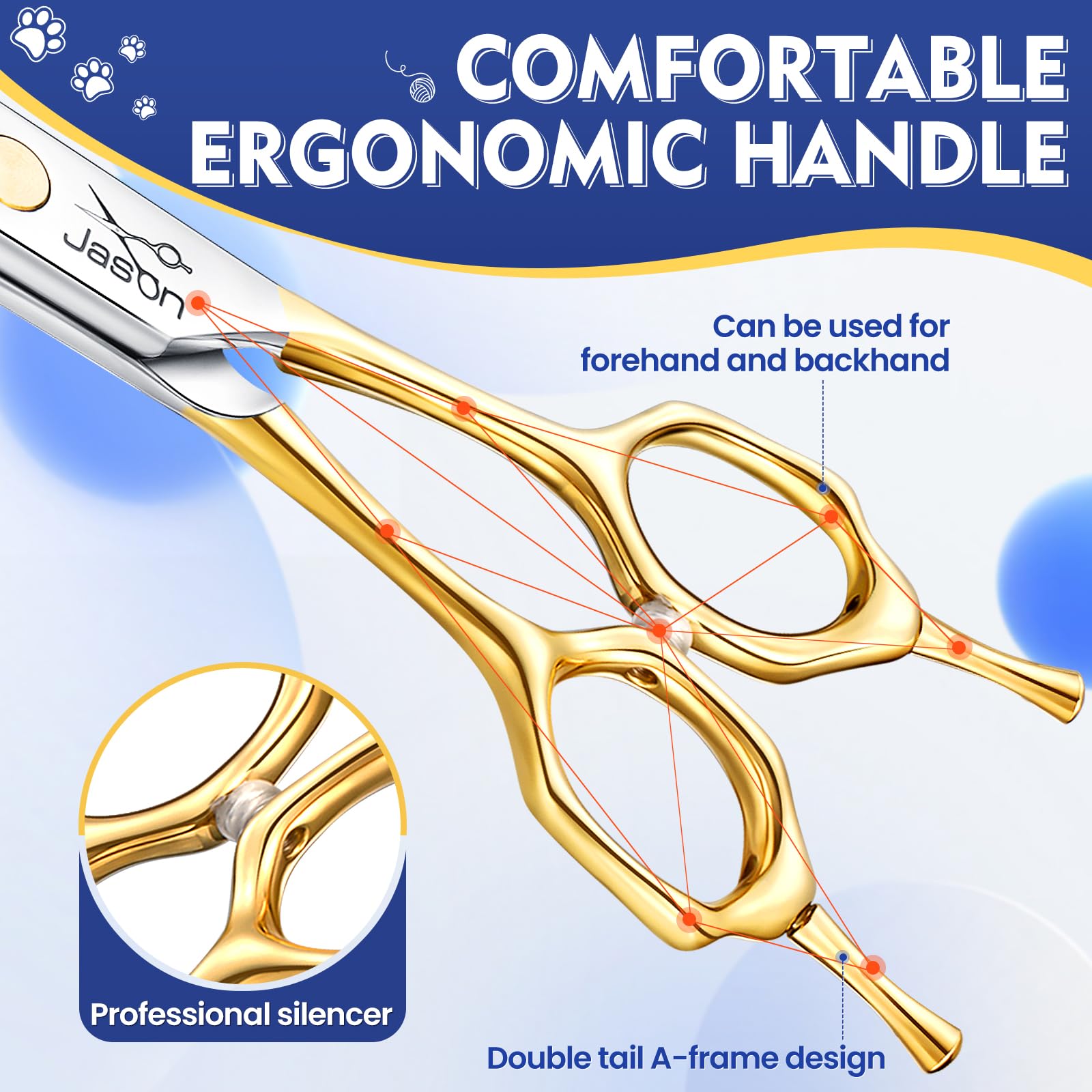 JASON curved chunker scissors 19-teeth design delivers smooth, even cuts.