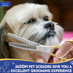 JASON curved chunker scissors downward curve for natural facial and body trims.
