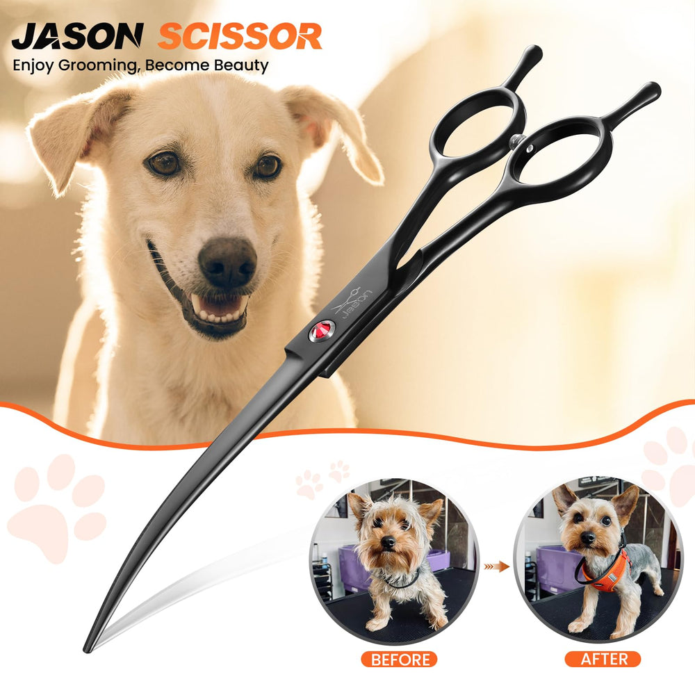 JASON ergonomic handle supports comfortable pet grooming sessions with reduced hand strain.