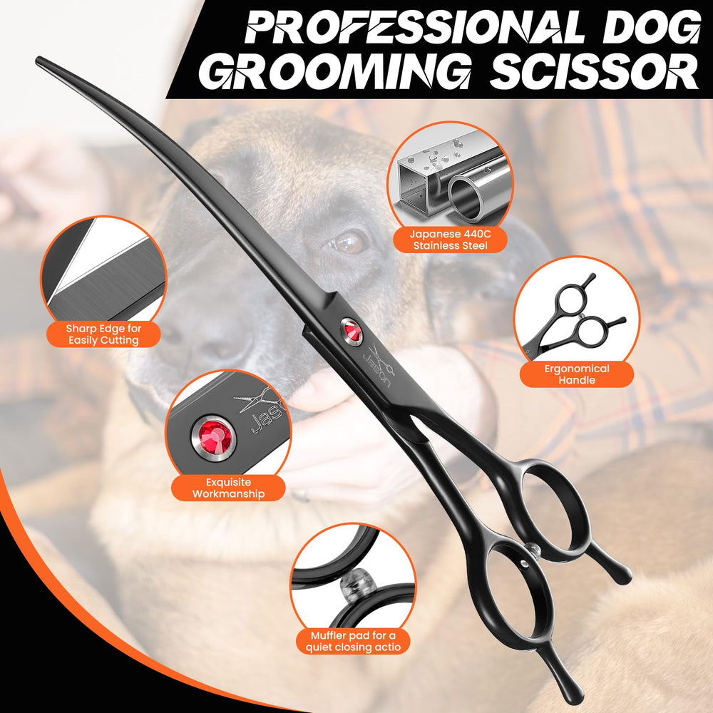 JASON 440C steel blade for sharp, durable cuts on dogs, cats, and other pets.