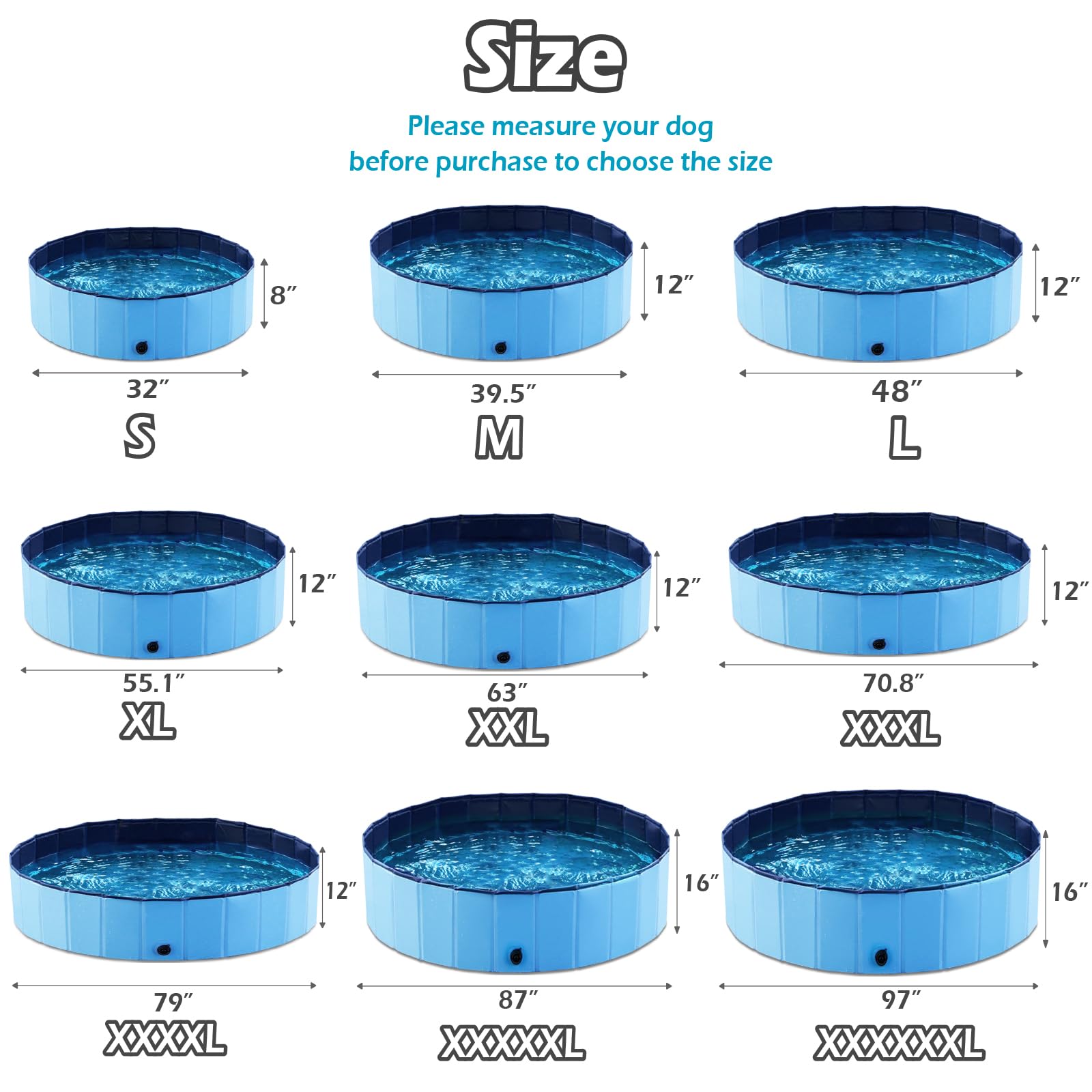 Jasonwell foldable dog pool in backyard ready for pets and kids