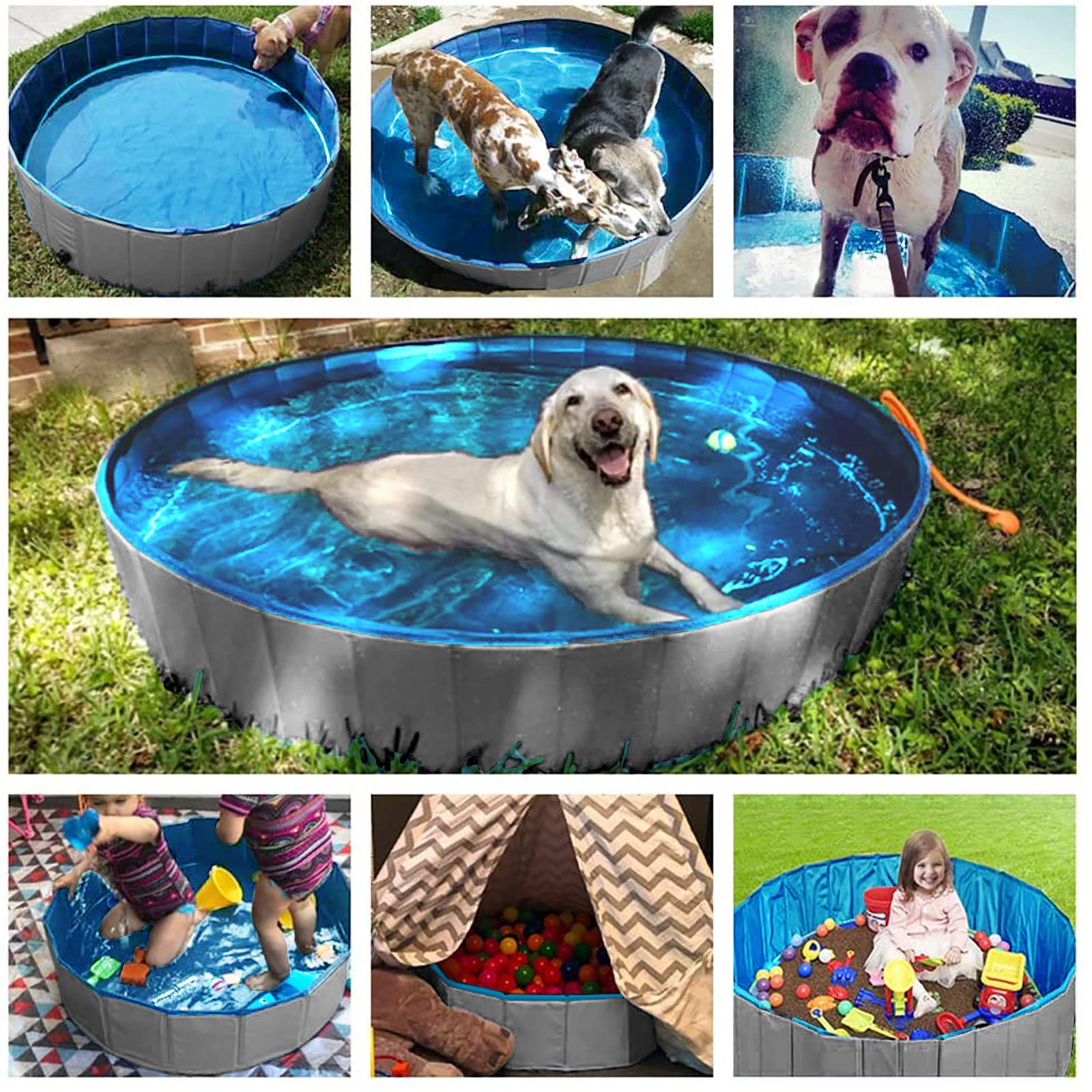 Jasonwell foldable dog pool folded compact for easy storage