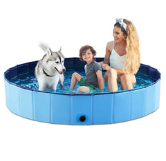 Jasonwell foldable dog pool side view for backyard fun with durable vinyl.
