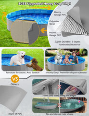Jasonwell foldable dog pool slip-resistant interior and bottom for safe fun