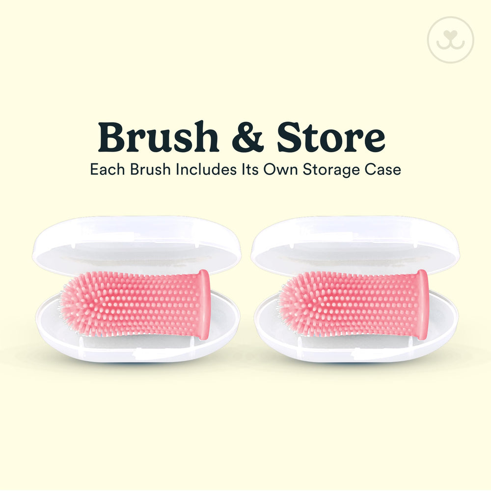 Jasper one-size finger-fit design stays secure during brushing.