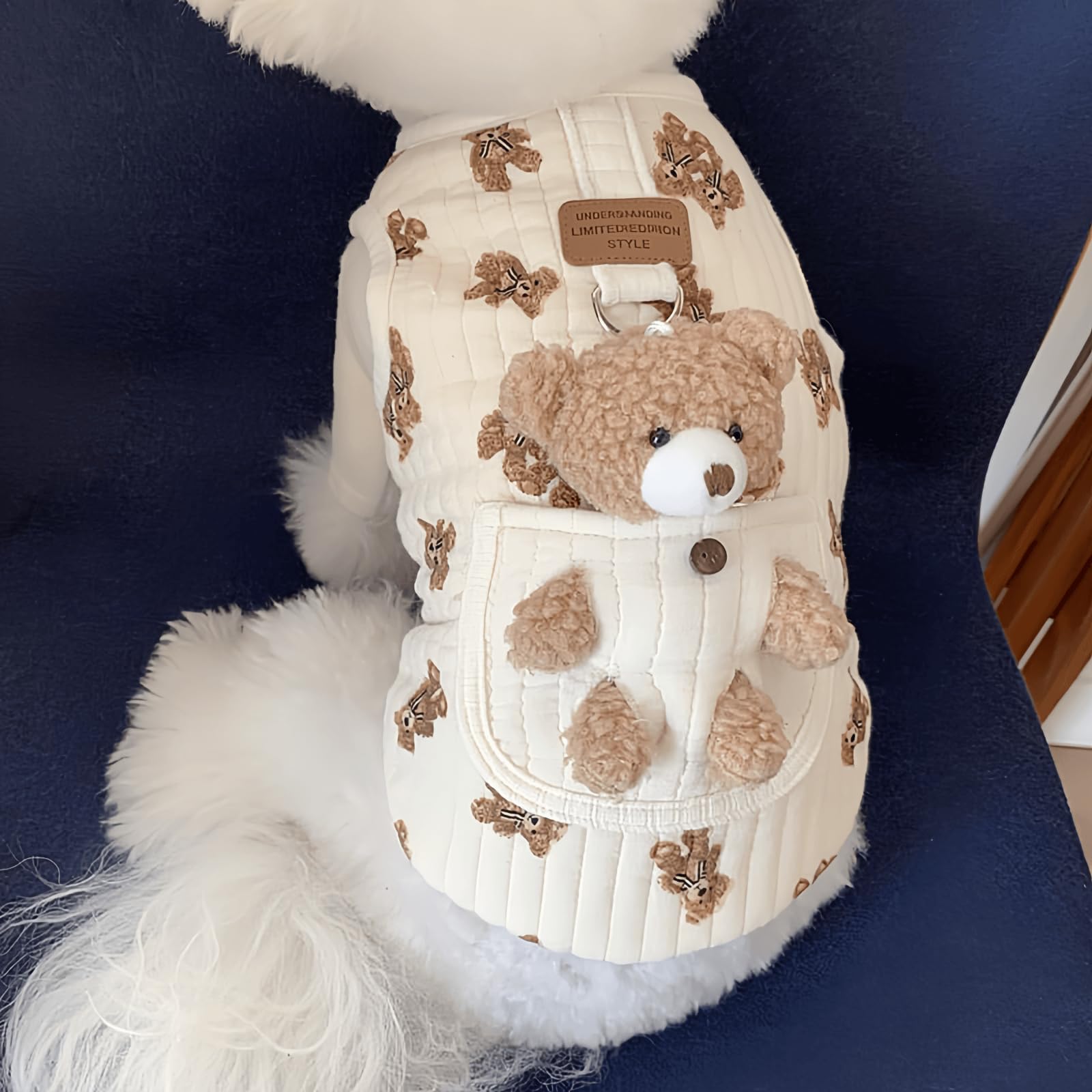 Jatmira all-season pullover on dog, suitable for year-round wear.