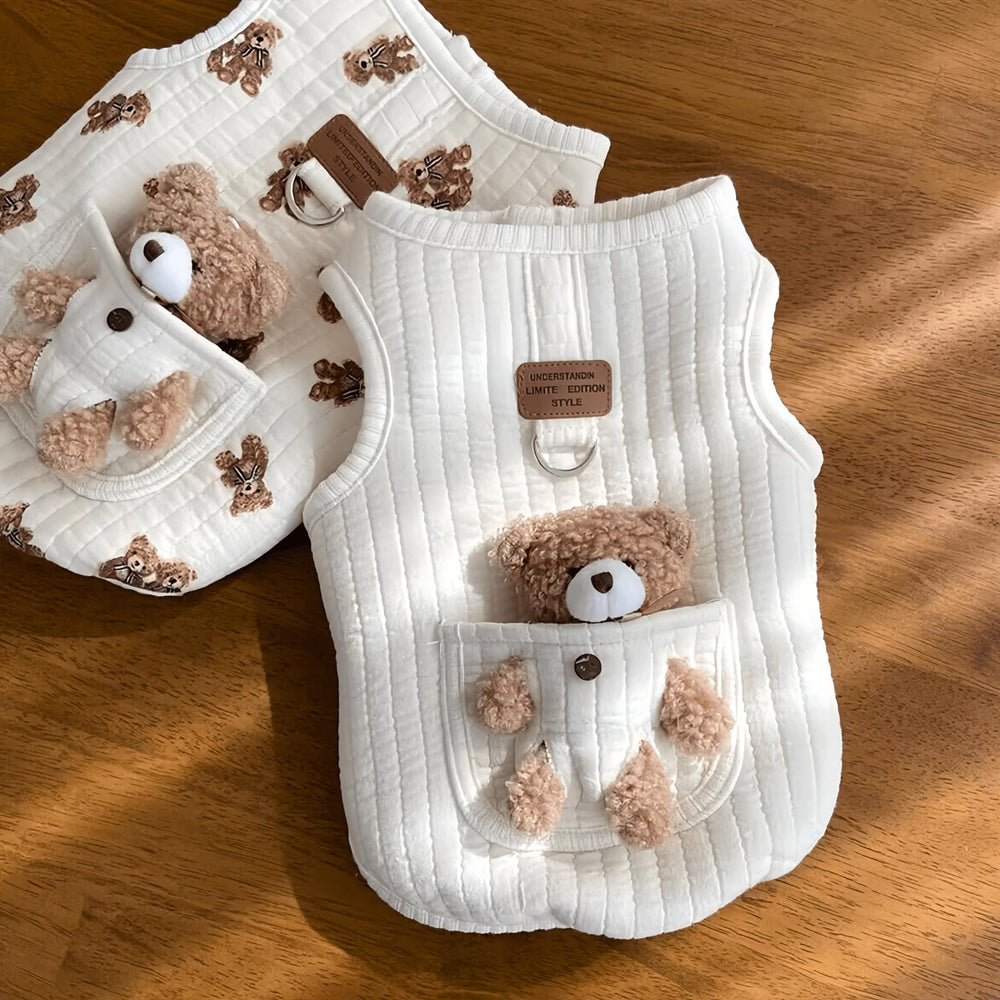 Jatmira cute pet apparel in white, stylish look for photos.