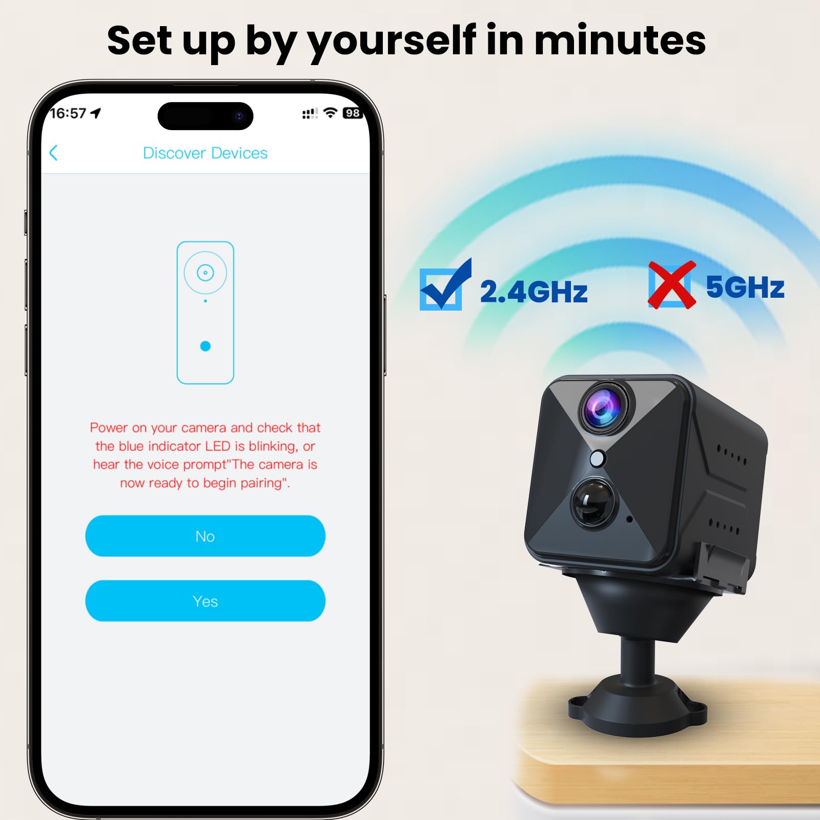 Javiscam live-view app interface enabling remote monitoring from anywhere