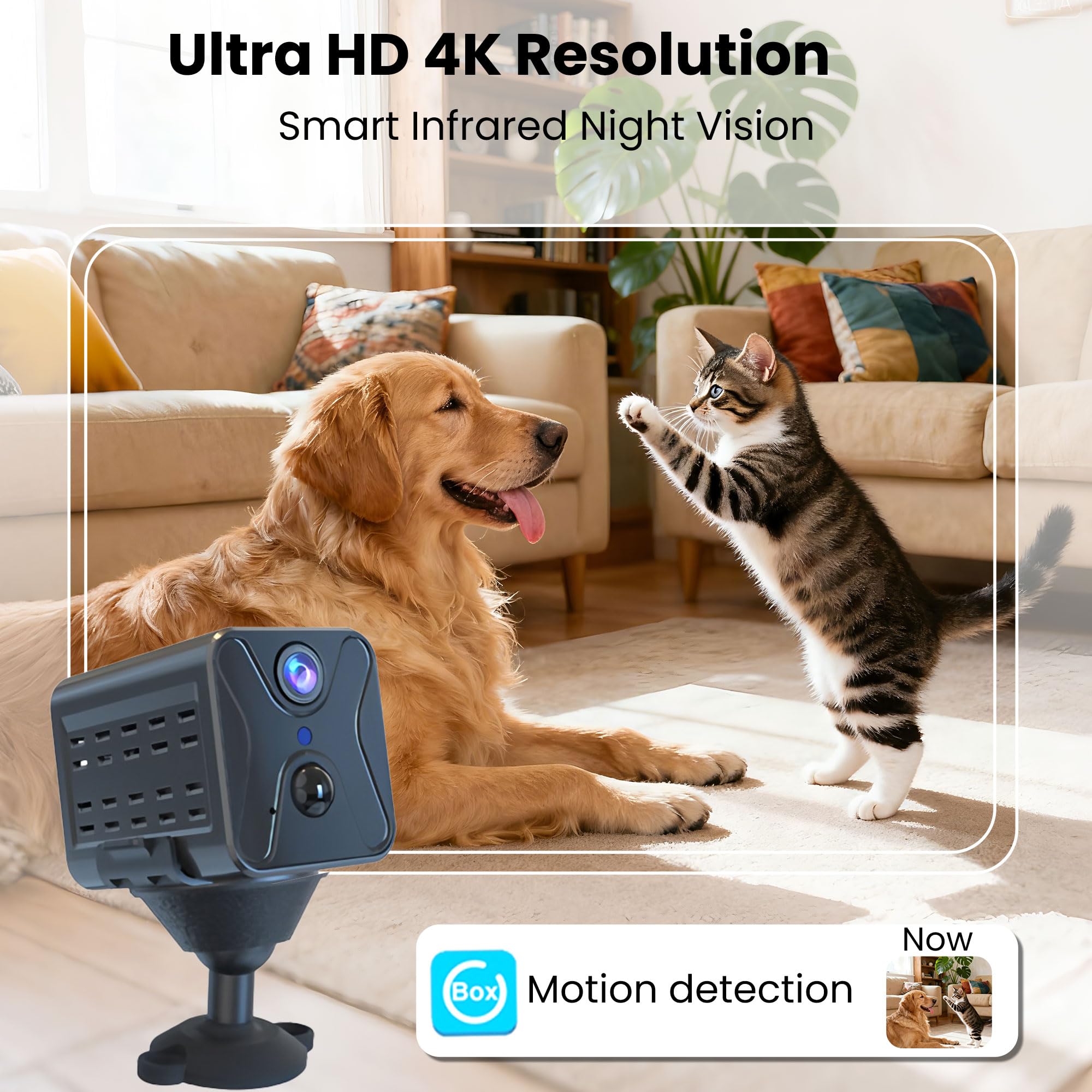 Javiscam camera with 2800mAh battery supports wire-free installation.