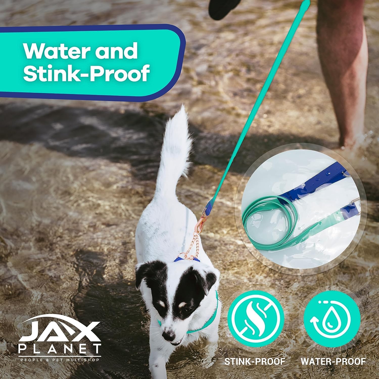 JAX PLANET alloy O-ring leash offers sturdy connection for training and hiking.