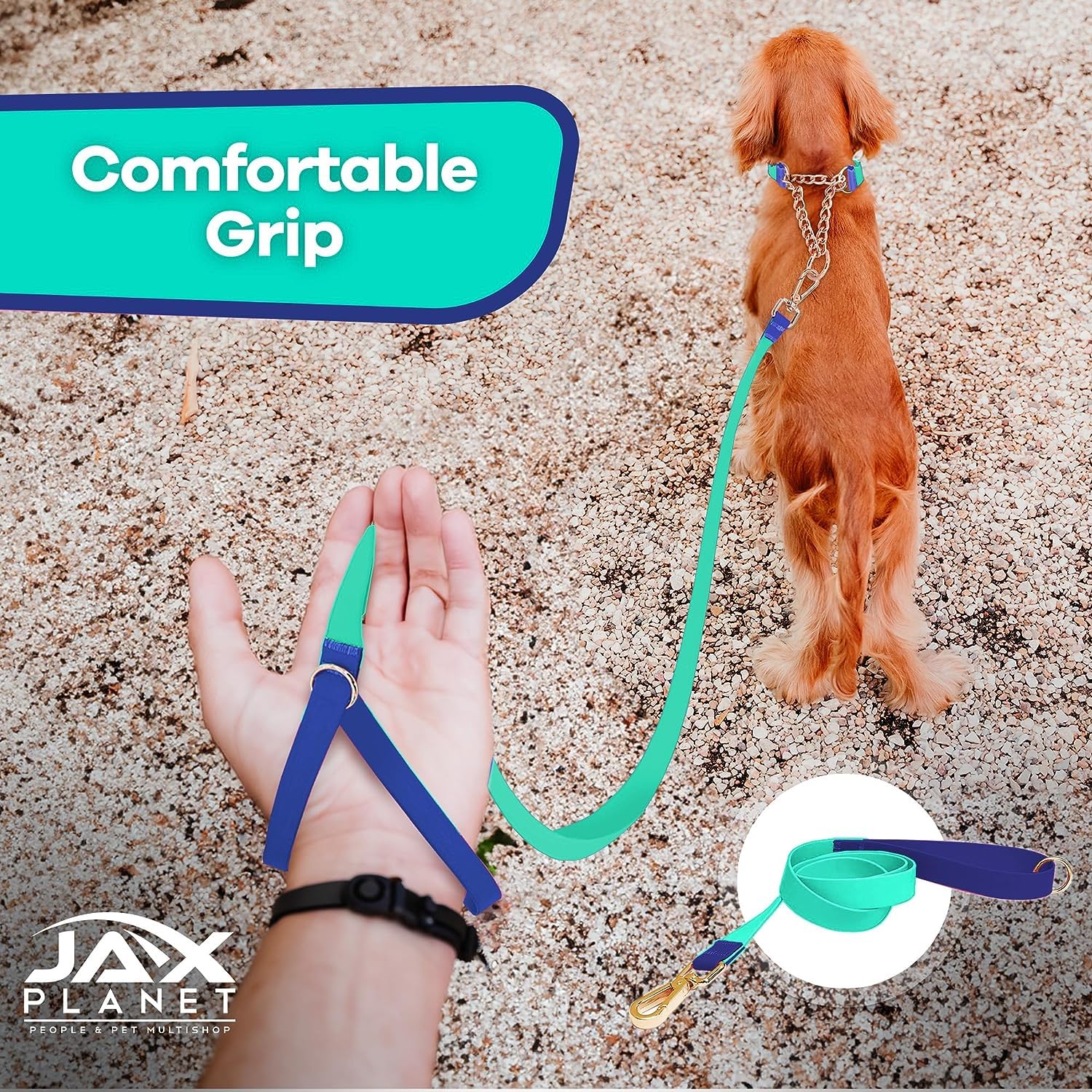 JAX PLANET training leash for outdoors supports obedience and control during walks.
