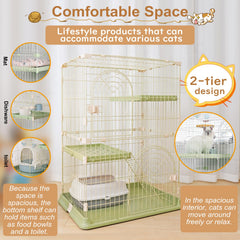 JaxSteam shelves on each tier offer cozy spots for favorite toys.