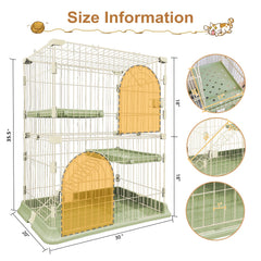 JaxSteam 2-Tier steel frame provides durable enclosure for active cats.