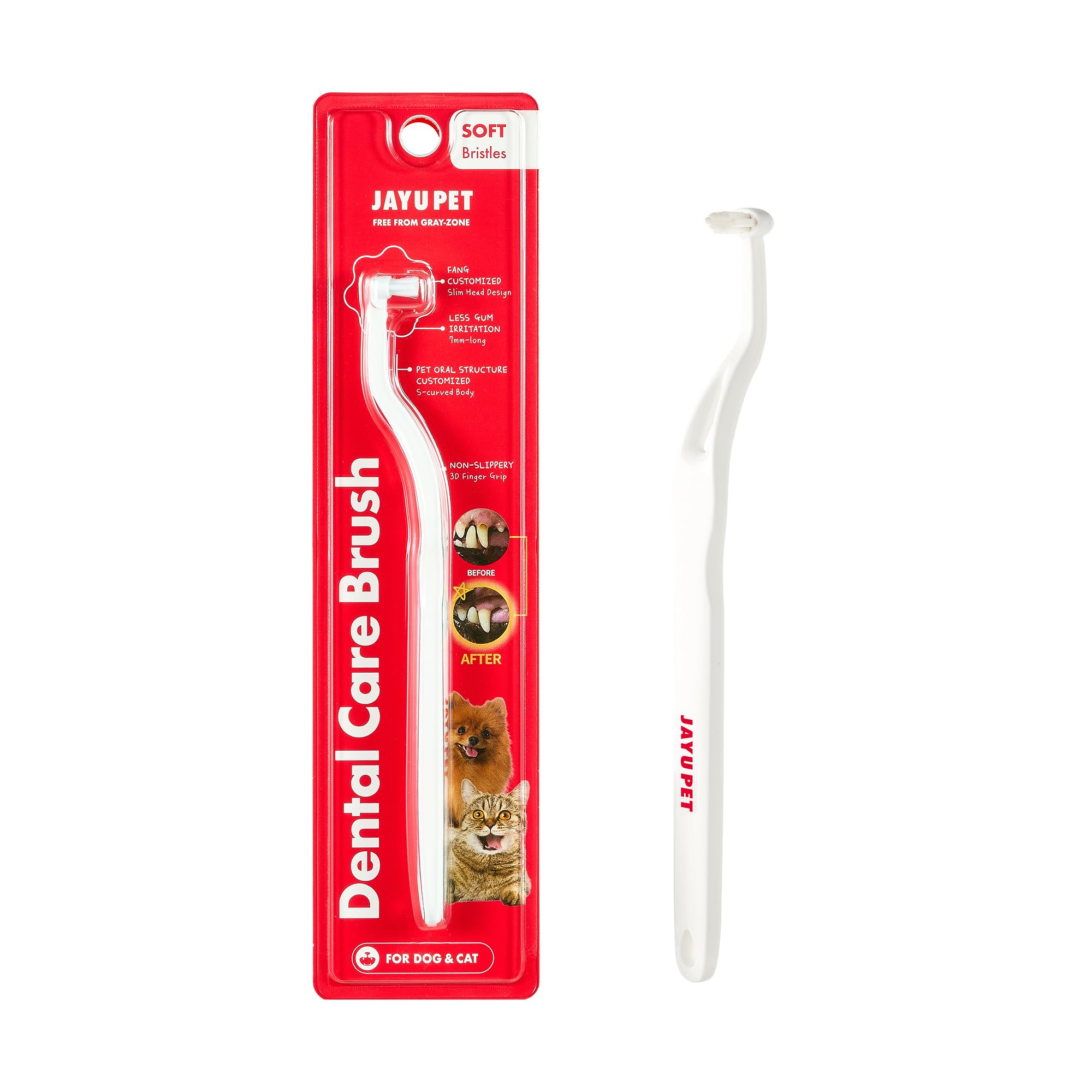 JAYU PET Dental Care Brush head with soft bristles for gentle brushing in kittens