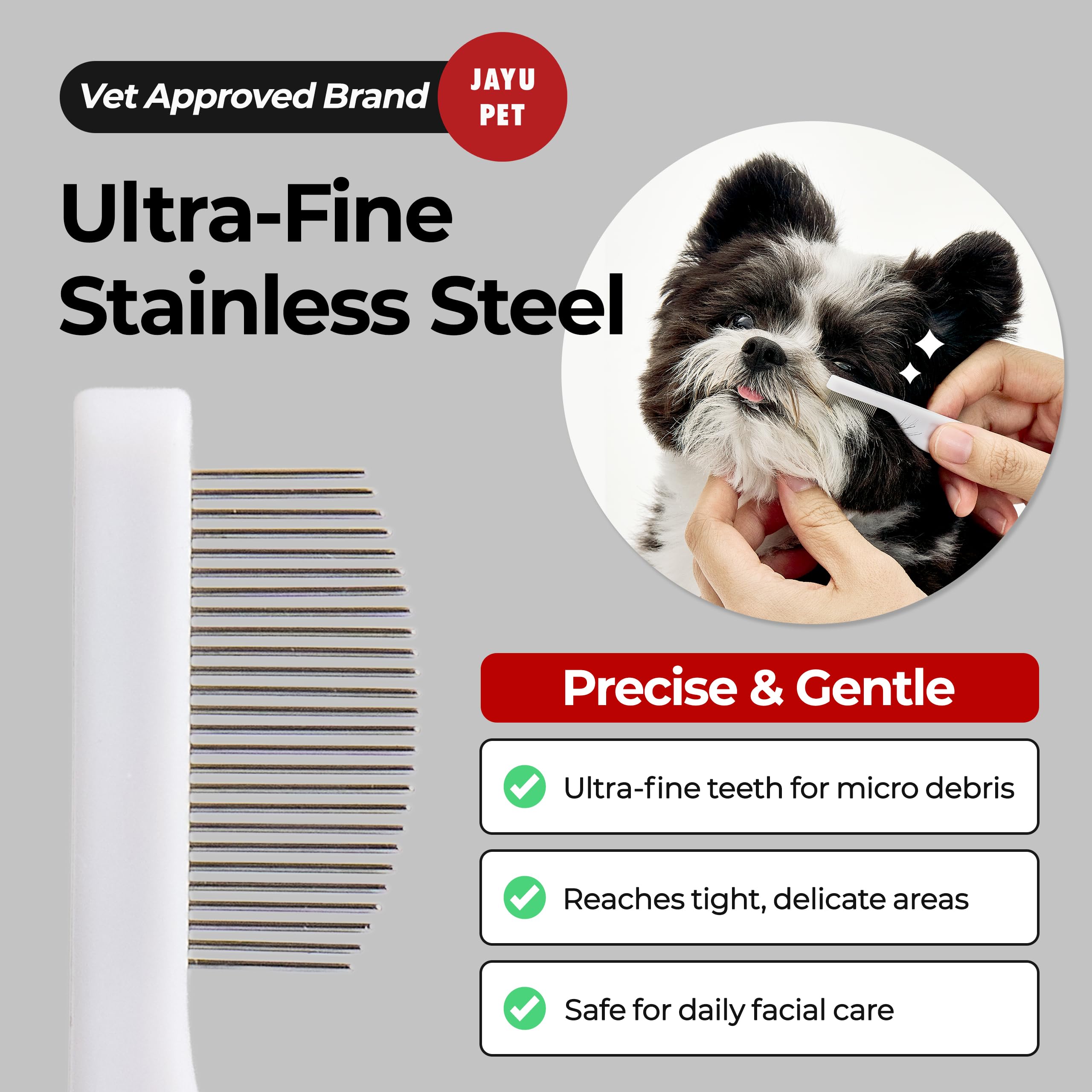 JAYU PET facial grooming comb all-breeds compatible for dogs and cats
