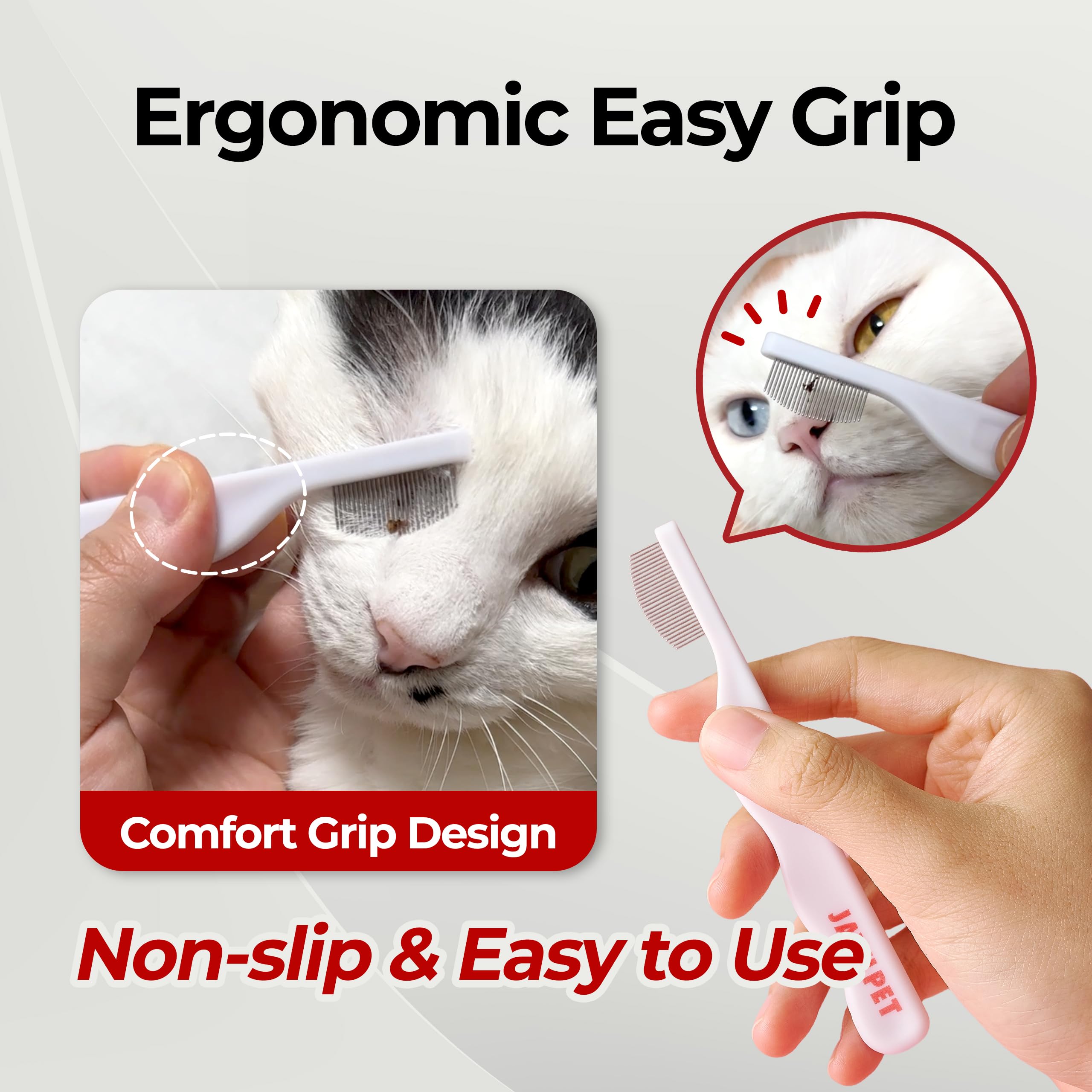 JAYU PET facial grooming comb dog-cat-use-case safe for tear-stain maintenance