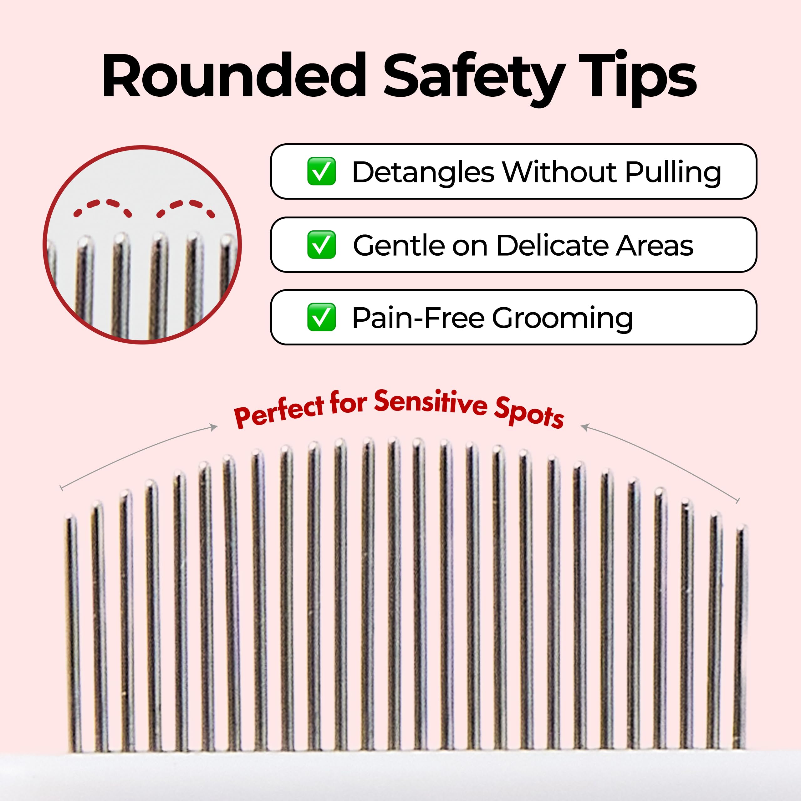 JAYU PET facial grooming comb durable-material rust-resistant stainless steel for lasting use