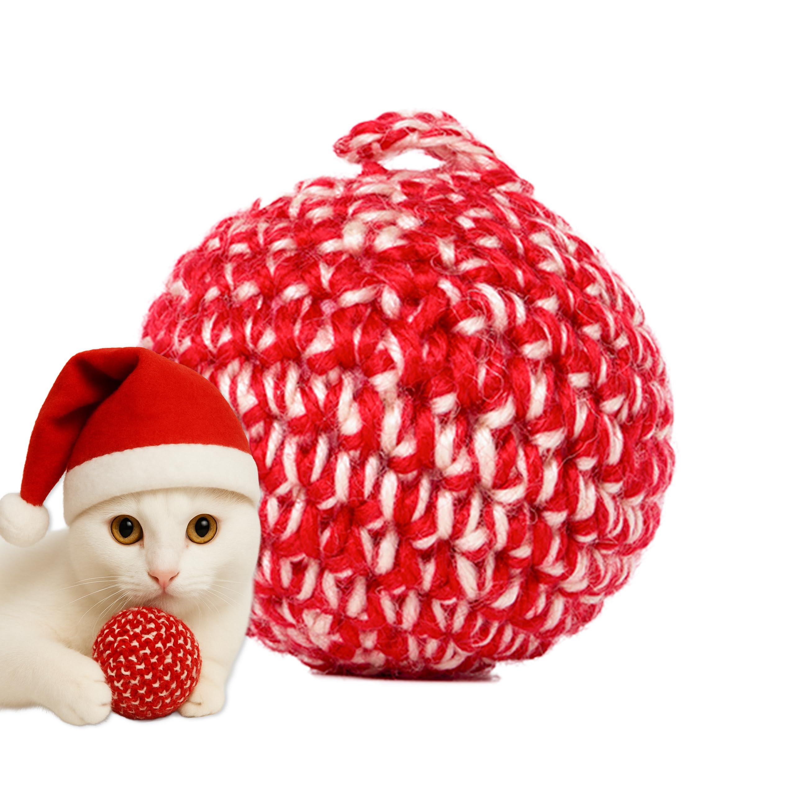 JAYU PET Red Cat Ball close-up shows matatabi texture for calming indoor cats