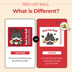 JAYU PET Red Cat Ball interior leaves with silvervine for long-lasting scent