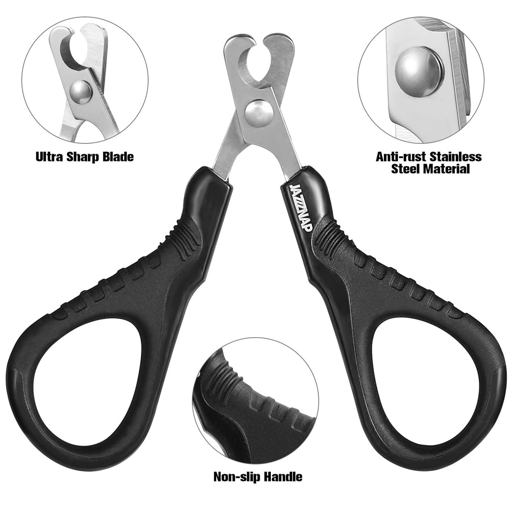 JAZZZNAP clippers on a paw for safe at-home trimming.