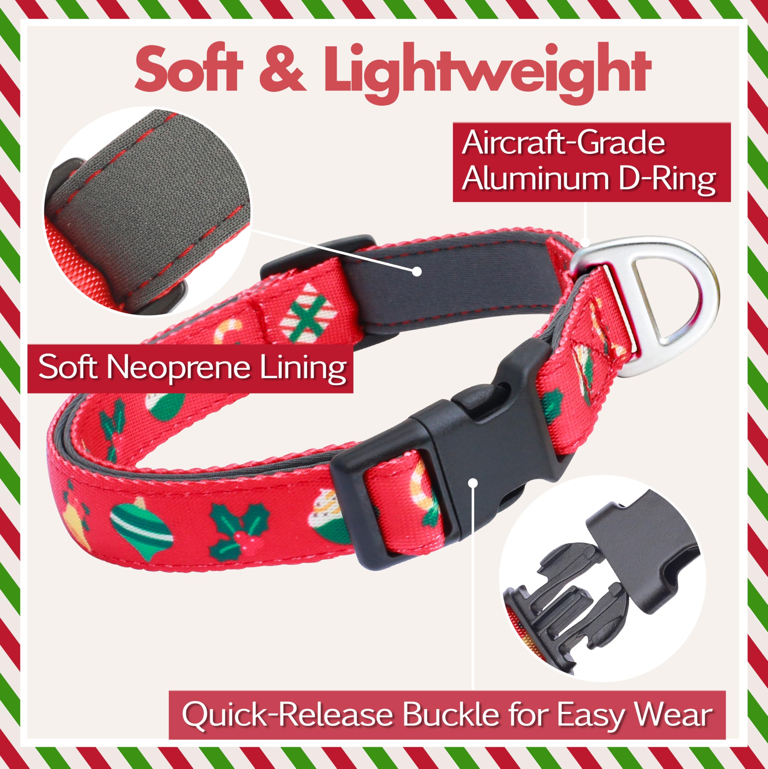 JC HOUSE collar padding detail shows soft neoprene interior for all-day comfort.