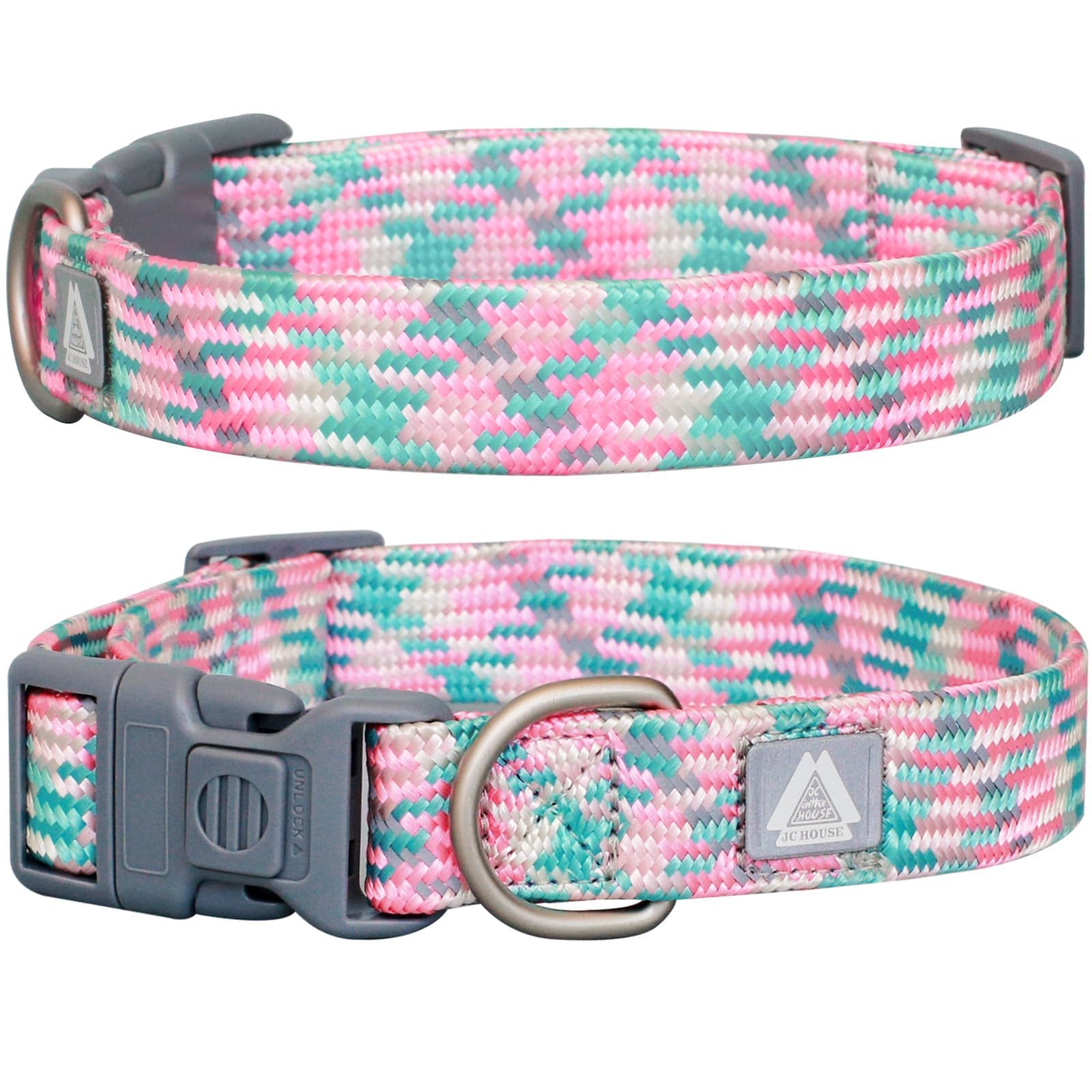 JC HOUSE pink dog collar in soft nylon for daily comfort