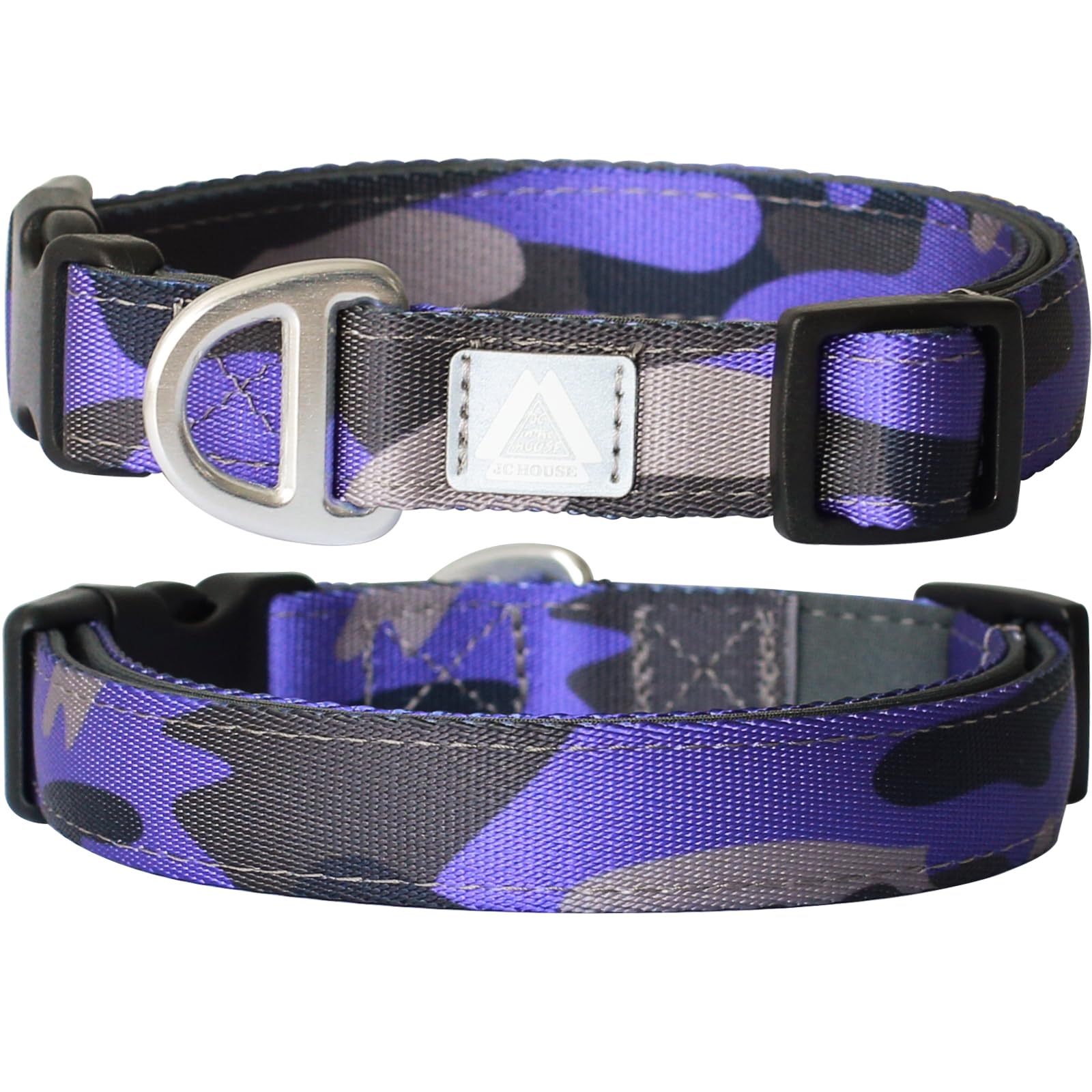 JC HOUSE soft padded dog collar closeup shows comfortable neoprene padding
