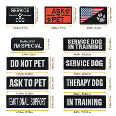 J.CARP embroidered service dog patches closeup showing durable embroidery details.