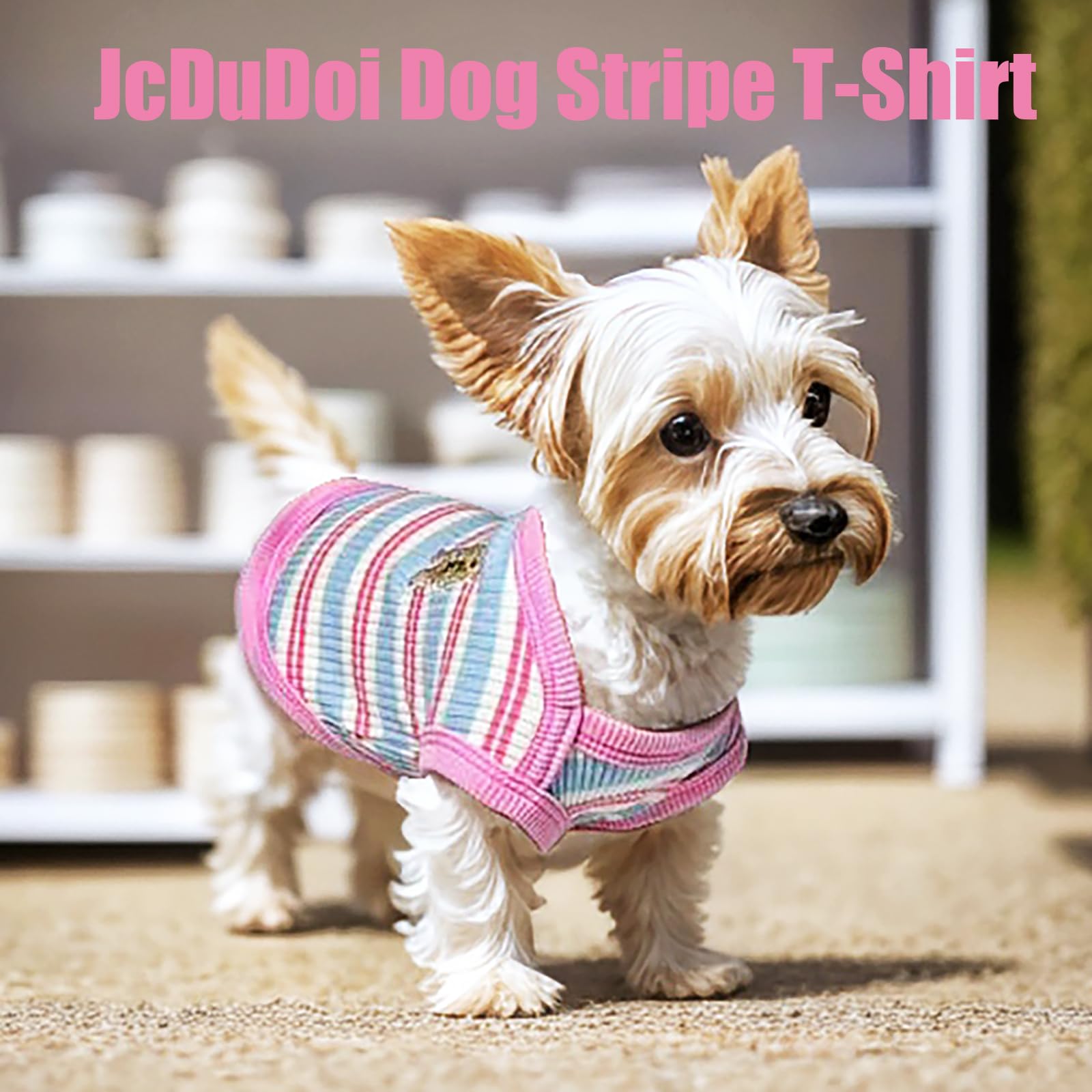JcDuDoi small dog t shirt pink side highlights easy on off design