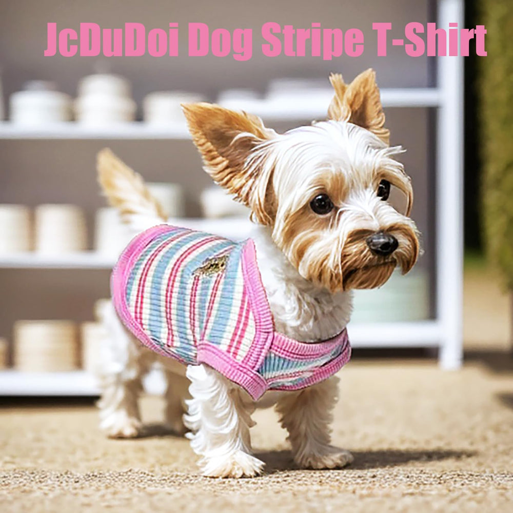 JcDuDoi small dog t shirt pink side highlights easy on off design