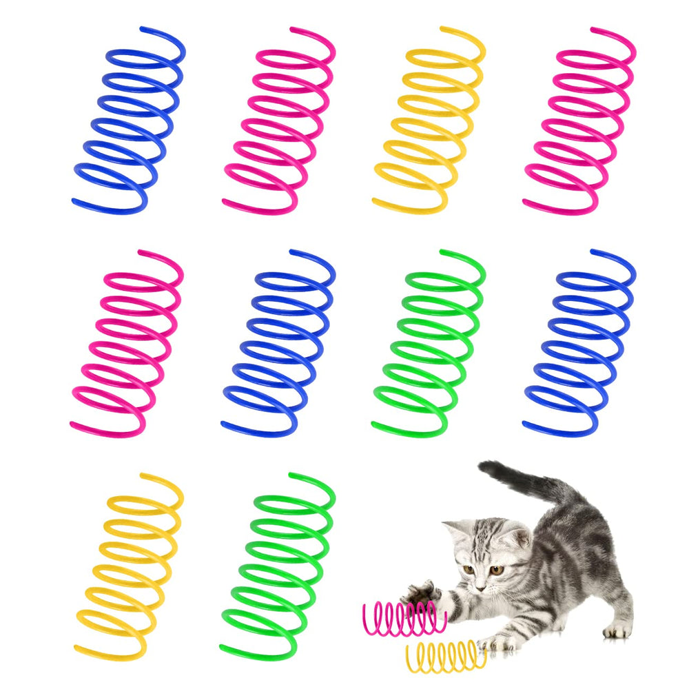 JCSHIMO cat spring toy blue, ideal for indoor play and light chewing.