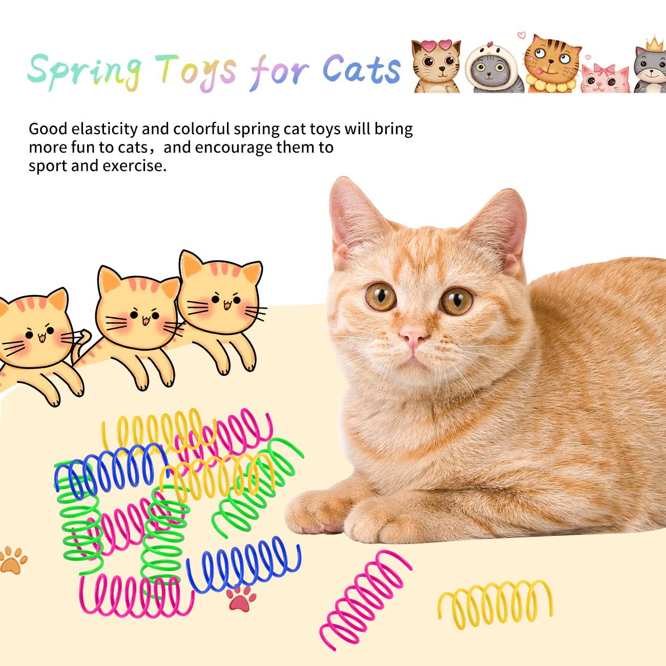 JCSHIMO cat spring toy cat chase action close-up