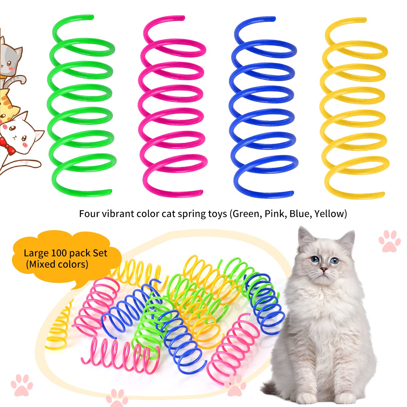 JCSHIMO cat spring toy indoor play scene, highlights engagement and exercise.