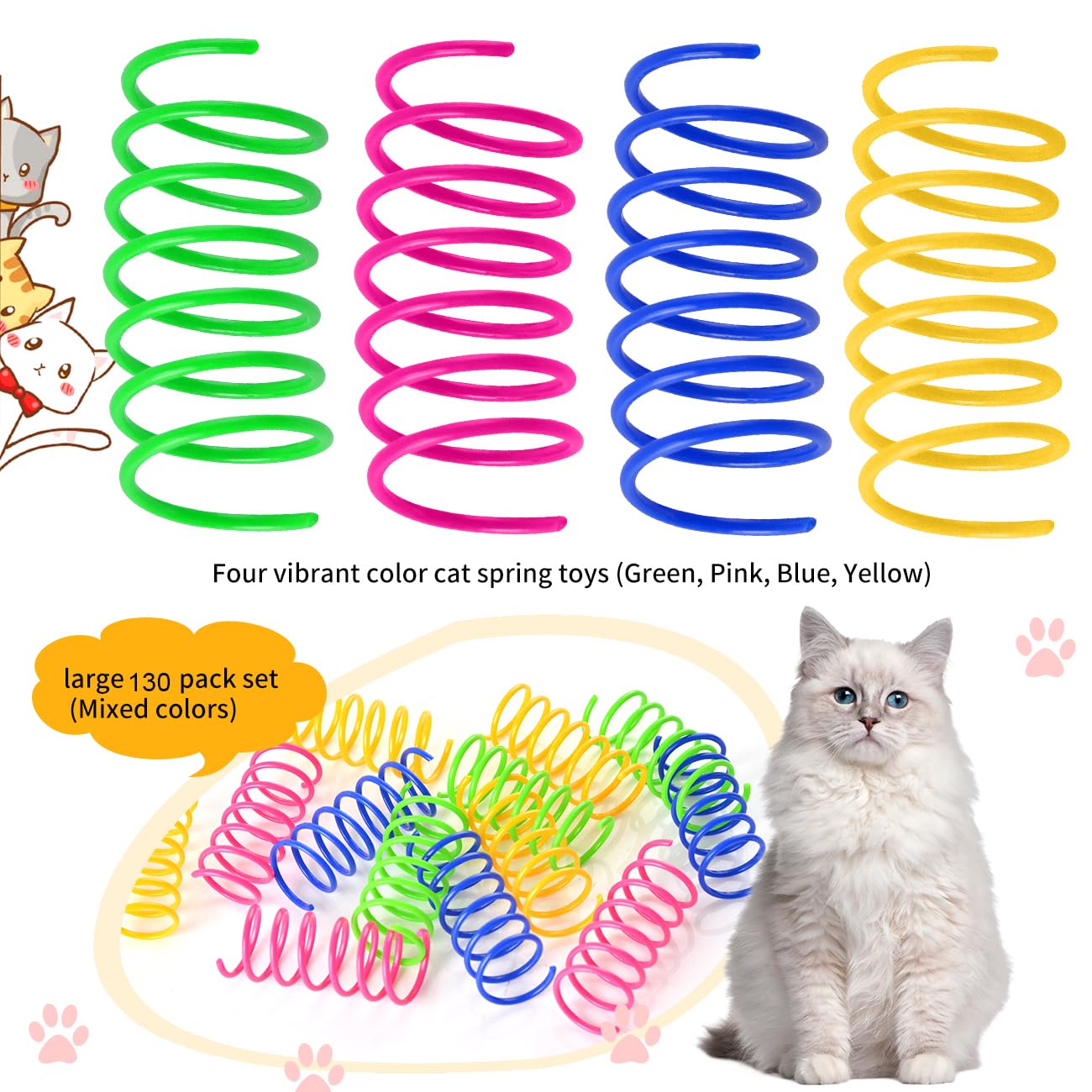 JCSHIMO cat spring toy indoor play set for kittens and cats