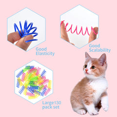 JCSHIMO cat spring toy safe flexible plastic for reduced swallowing risk