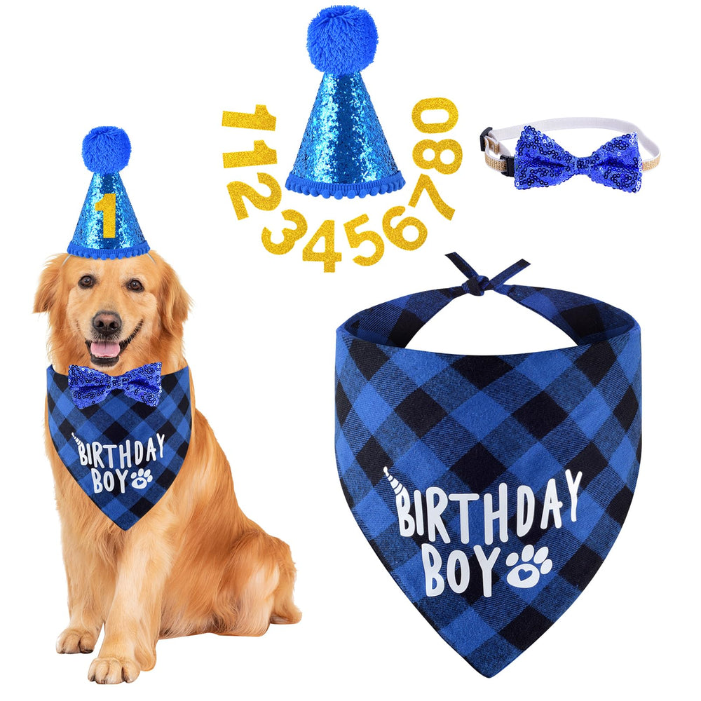 JCSHIMO dog birthday bandana with birthday-boy text for charming party photos.