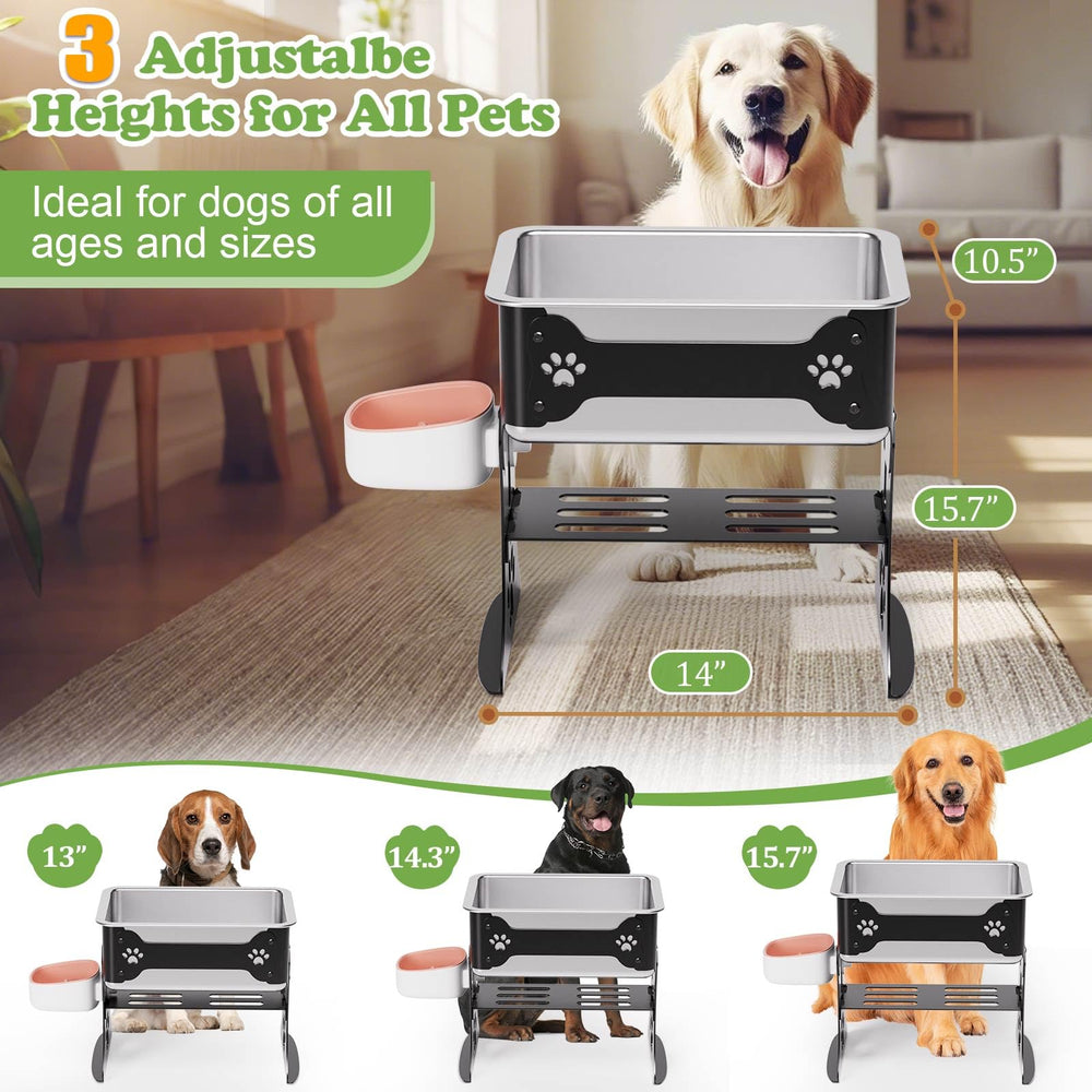 JDCQKHA adjustable-height stand tailored for dogs of all sizes.
