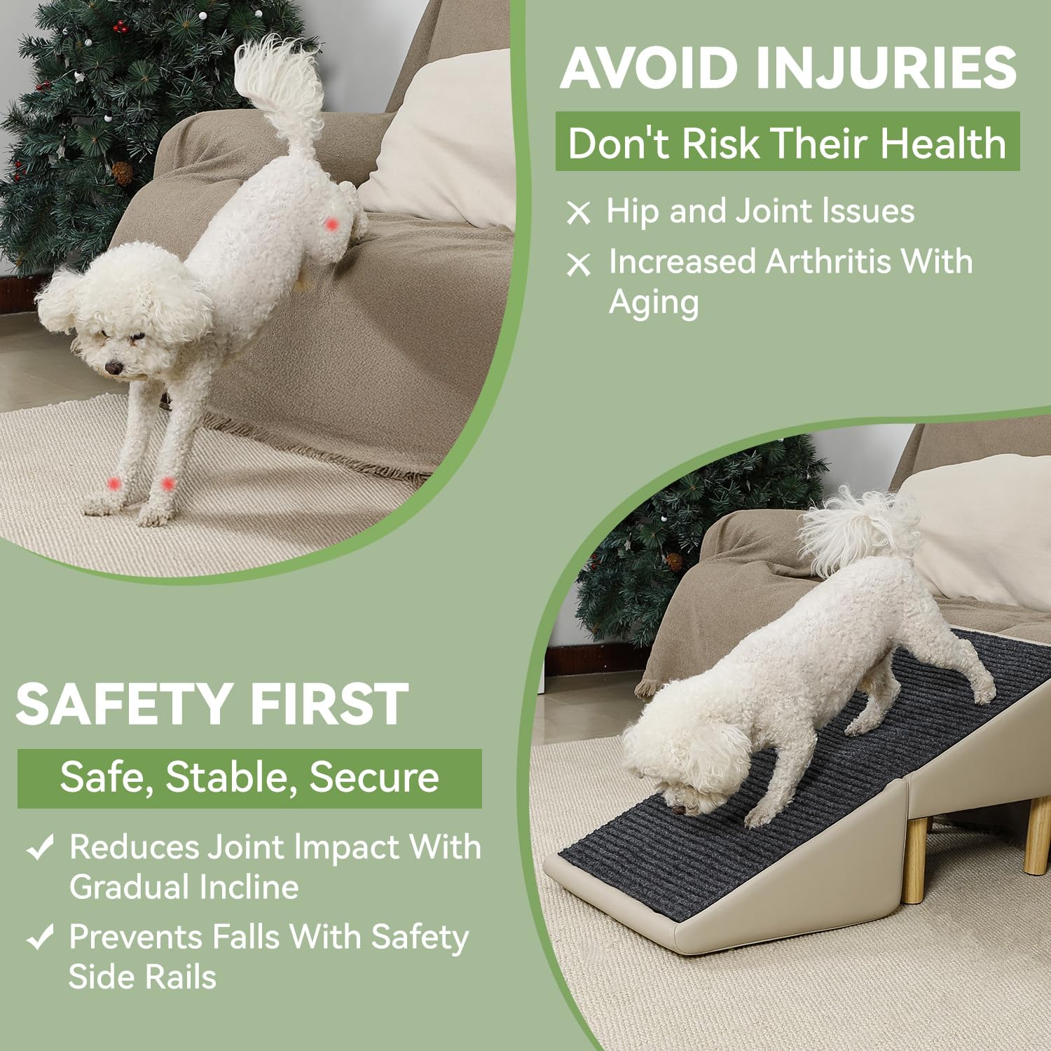 JDYEKYGF off-white pet ramp ottoman combines seating and steps