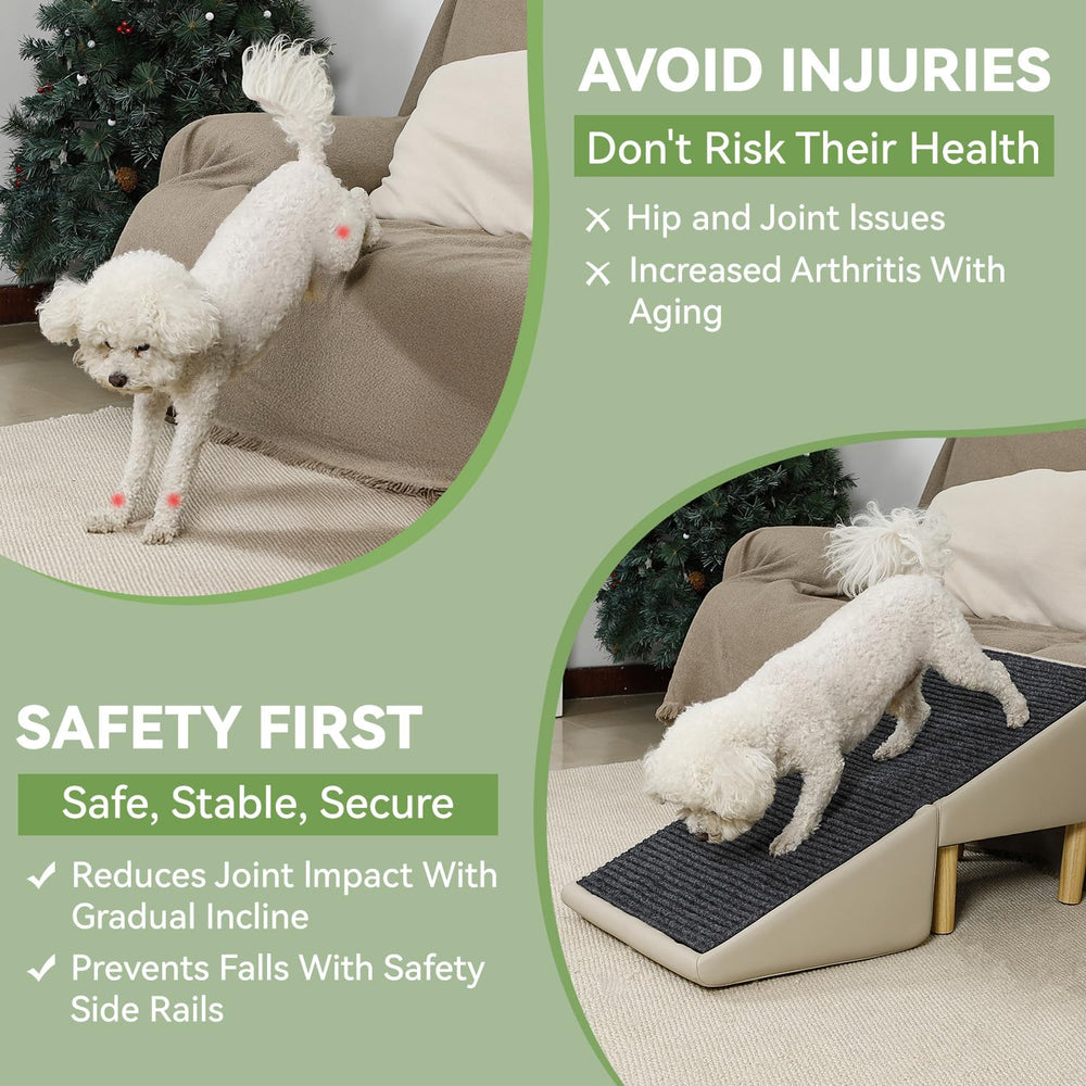 JDYEKYGF off-white pet ramp ottoman combines seating and steps