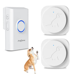 JeaTone dog door bell receiver plugged into outlet for quick setup.