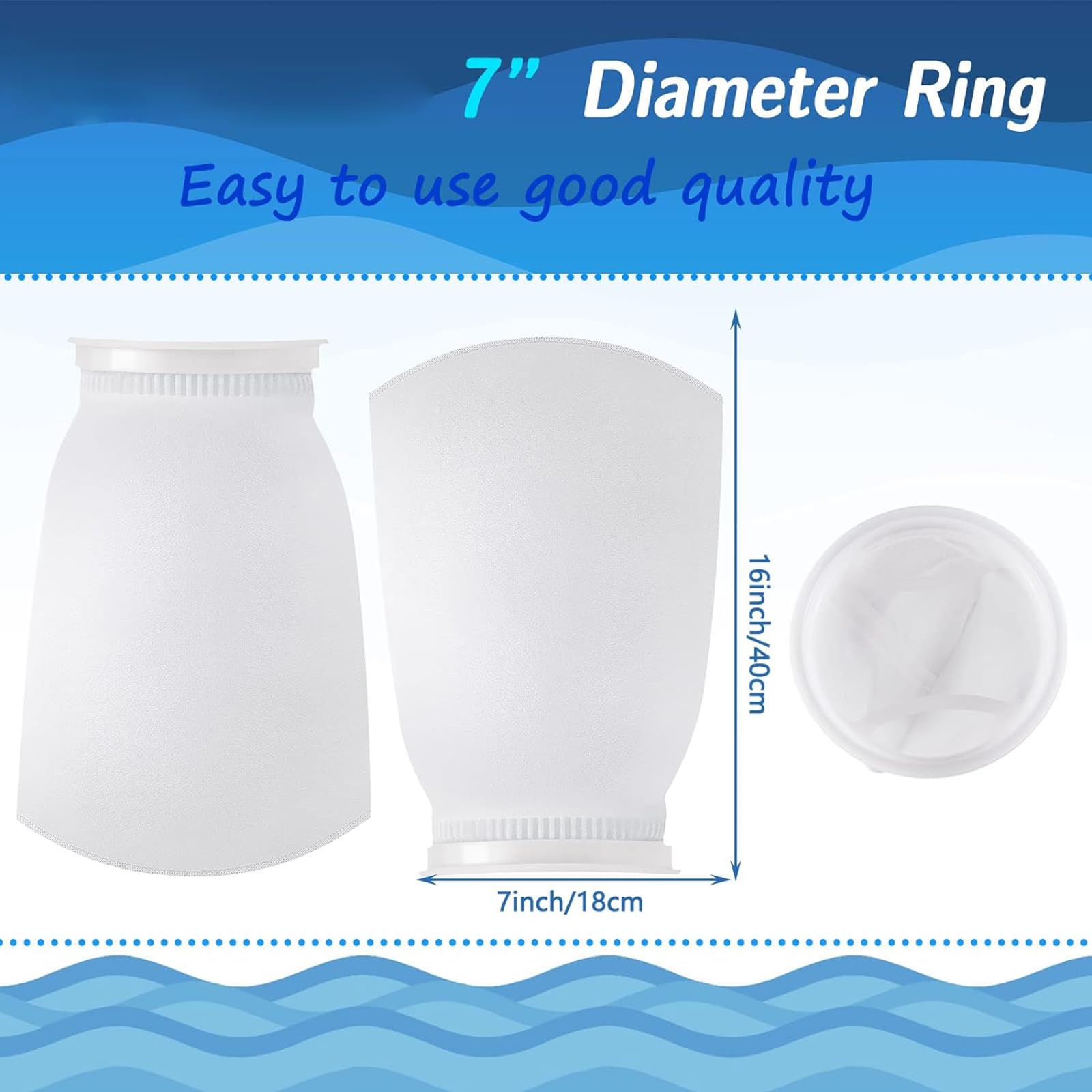 Jecery 200 μm ring felt filter bags improve water clarity and particle capture