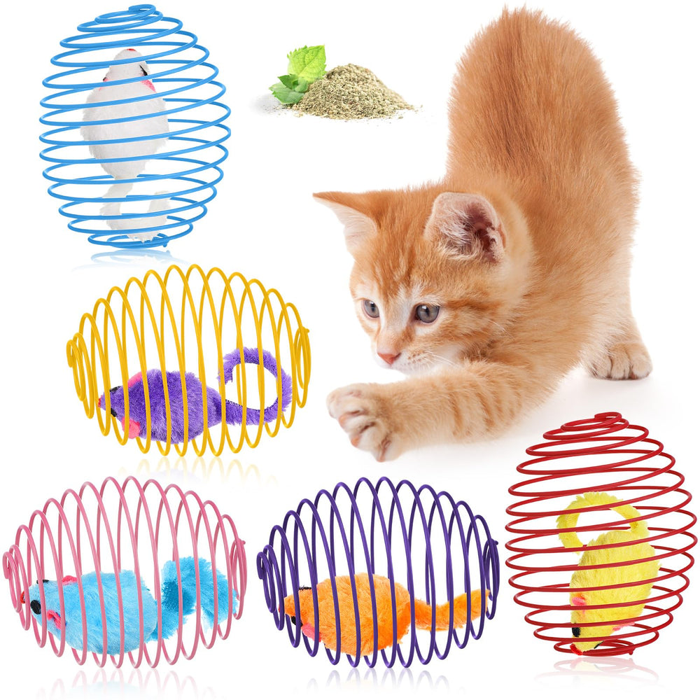 Jecery cat spring ball rolling in action to spark energetic play.