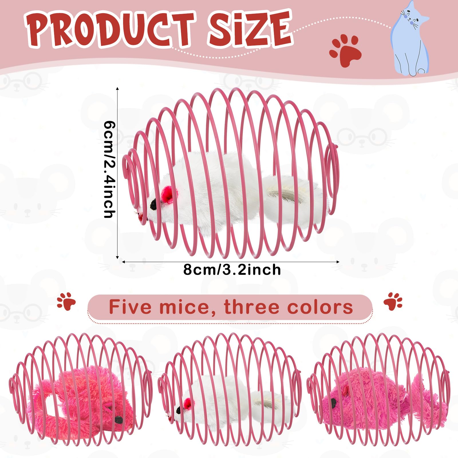 Jecery cat spring ball safety material closeup highlights durable plush and bite-safe construction.