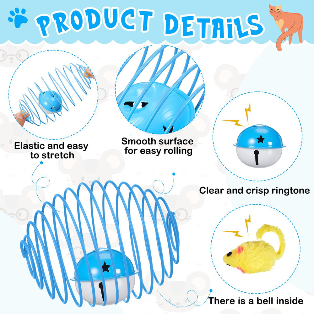 Jecery Halloween Cat Spring Balls plush surface provides soft texture for safe pouncing