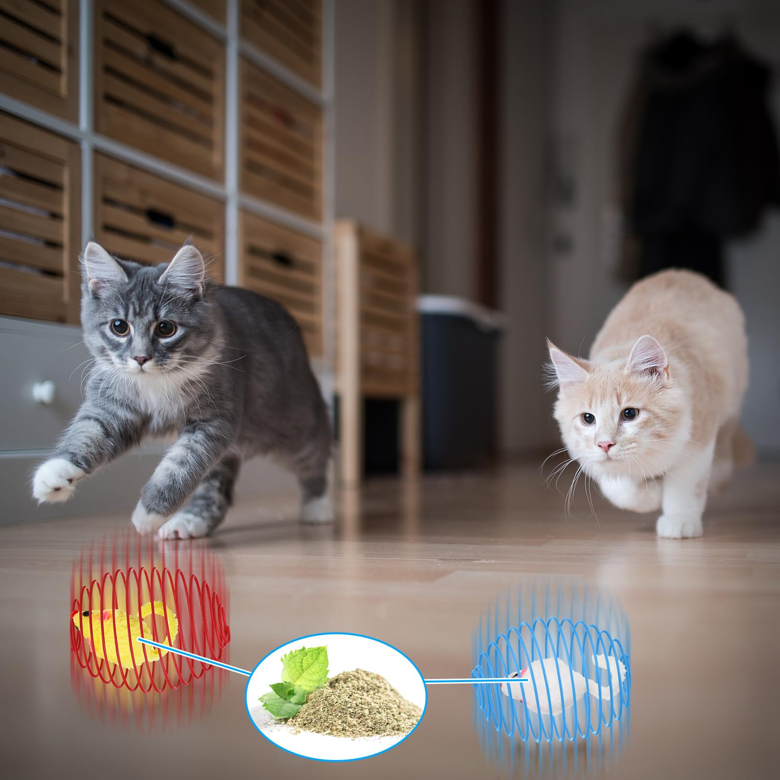 Jecery interactive cat toy pack encourages chasing and energy burning.