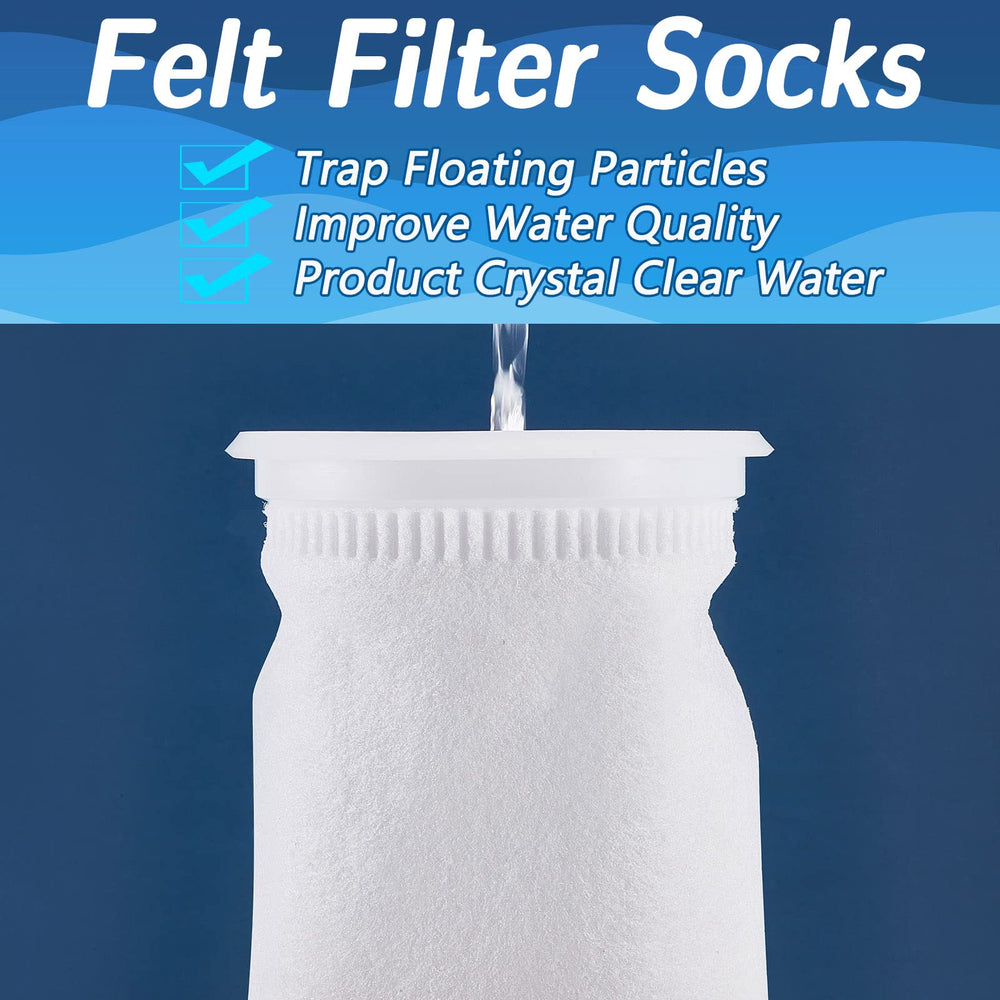 Jecery sump filter sock blocks sand and dust to protect equipment.